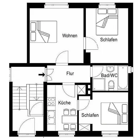 Flat For 6, Washing Machine, Smart Tv, 3 * Elsteraue